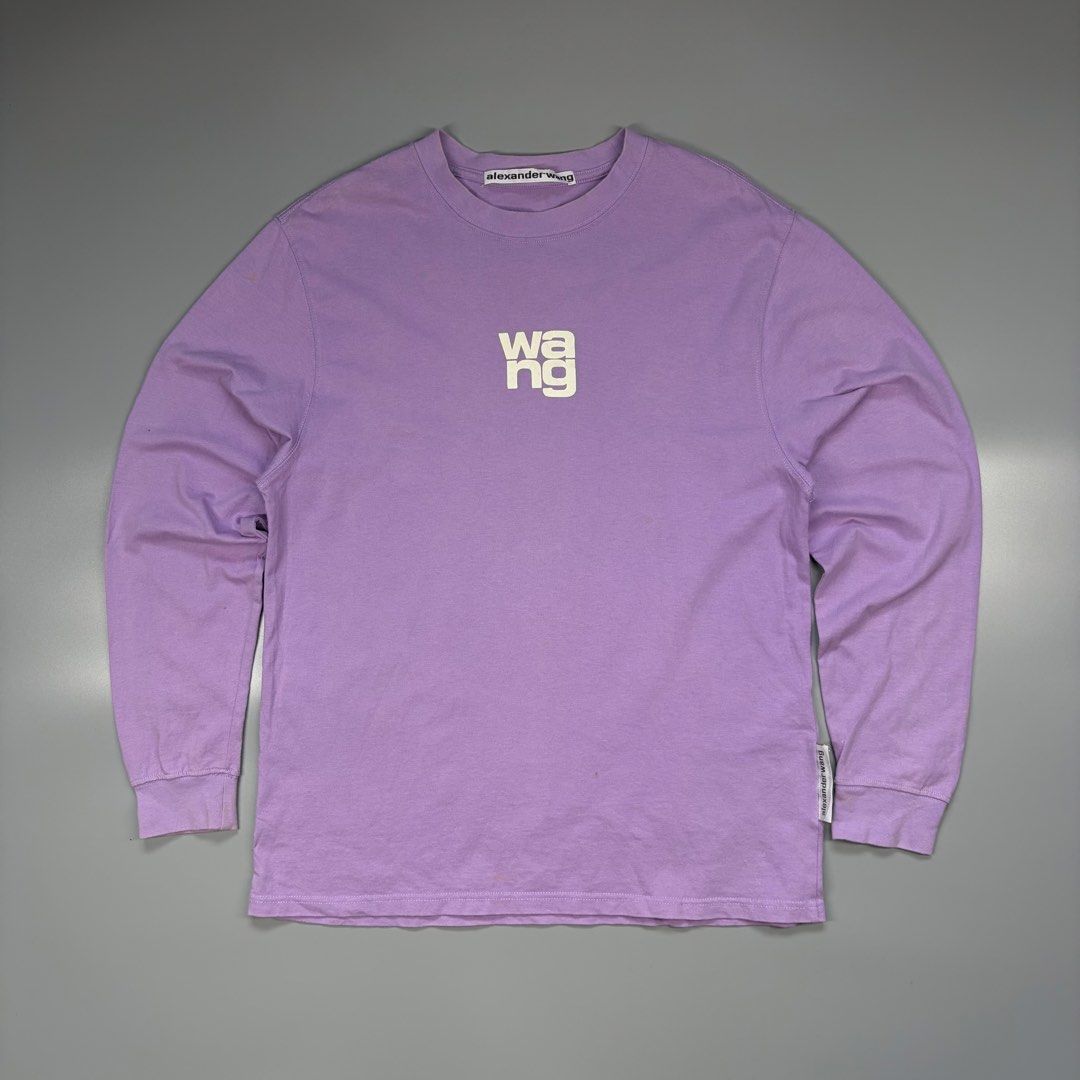 Alexander Wang (Authentic) (Category: Luxury Apparel) located in Cavite. Submitted by onebeancent (Listing ID 1469021550, Image 1). Description: Size: Medium Dimension: 20" Width | 28" Length Color: Purple Color Rate: 9.8/10 Issue: See last pic yellow stain di din gaano halata Condition: Almost new Price: 950php Additional Shipping Fee (J&T Medium Pouch) 75php Luzon 100php visayas 120php mindanao.
