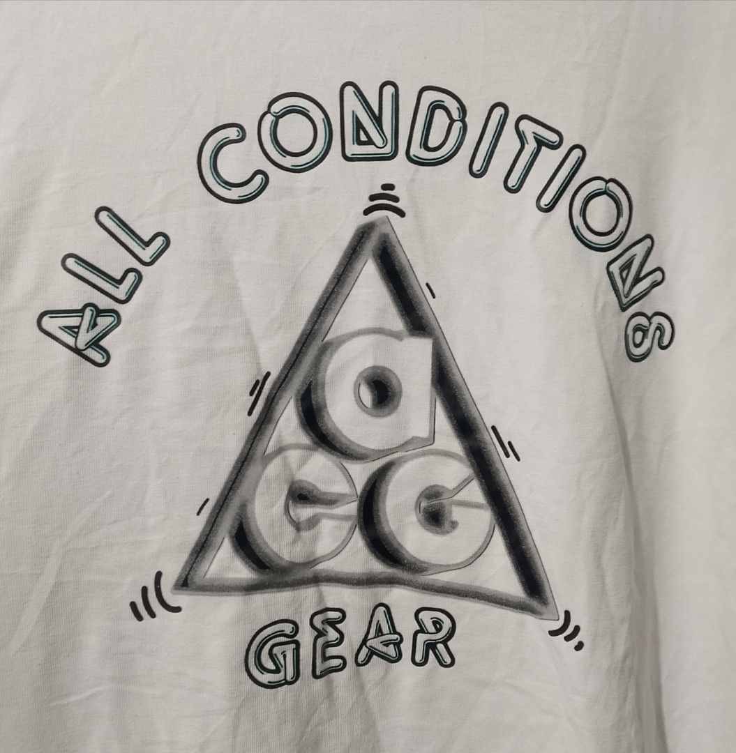 All Condition Gear (Category: Tshirts & Polo Shirts ) located in Davao. Submitted by outdatedfinds (Listing ID 1469060141, Image 2). Description: For Sale Nike ACG Size XL on Tag 23.5X28.5 Excellent Condition 1k Plus SF Davao City Location hmu f interested.