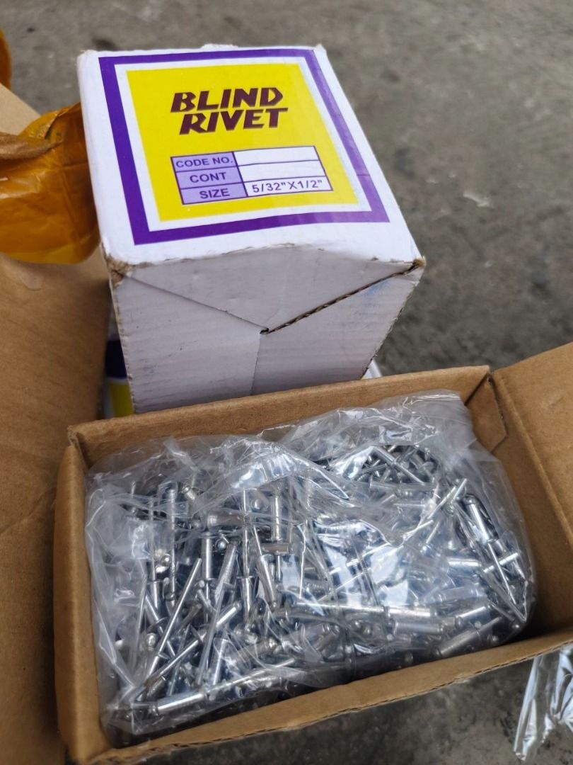 Aluminum Blind Rivet Specs: 4mm x 12mm (Category: Home Improvement Tools & Accessories) located in Manila. Submitted by 09171479278_elsie. (Listing ID 1469022456, Image 2). Description: Aluminum Blind Rivet Specs: 4mm x 12mm.
