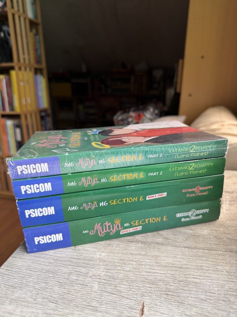 Ang Mutya ng Section E Books by Eatmor2behappy (Category: Storybooks) located in Bacoor. Submitted by endlesspapels (Listing ID 1468954958, Image 3). Description: - Title: Ang Mutya ng Section E (Set of 4 books) - Author: eatmor2behappy (Lara Flores) - Publisher: PSICOM Titles: -AMNSE Part 2 (2pcs) Sealed: 150 Unsealed: 100 -AMNSE Book 2: Part 1: 200 -AMNSE Book 1: Part 2: 250 Take All 4 Books: 500 Loc: Bacoor, Cavite MOP: Gcash, Maribank MOD: J&