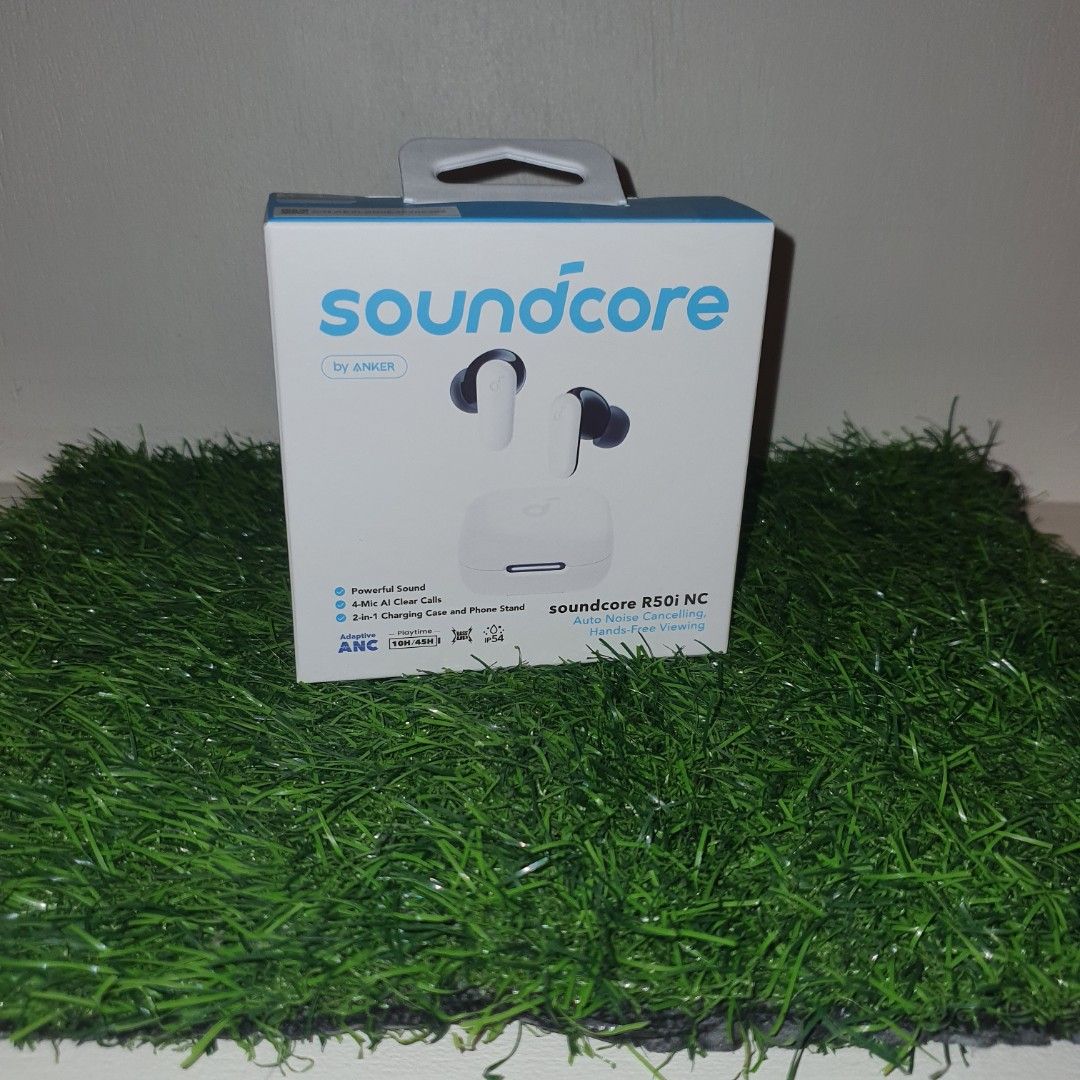 Anker Soundcore R50i NC Wireless Earbuds (Category: Earphones) located in Pasig City. Submitted by mr.bargaindeal (Listing ID 1469055412, Image 1). Description: - Brand new, sealed in original retail packaging - Adaptive Active Noise Cancelling (ANC) for immersive listening - 4-mic AI for crystal-clear calls - Innovative 2-in-1 charging case that doubles as a phone stand - IP54 water-resistant design - Up to 10 hours playtime on a single charge (
