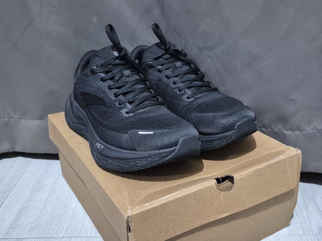 Anta PG7 Travel 'Triple Black' (Category: Sneakers) located in Quezon City. Submitted by jmarcocesguerra (Listing ID 1469129814, Image 2). Description: SIZING: • US 9 Men's / US 10.5 Women's / EUR 42.5 / UK 8 / CHN 265 ADDITIONAL DETAILS: • Black color • Art No. 1124F5546-8 • Bought brand new from Anta Official Store (Orange App) Mall, can provide proof of transactions if needed • Breathable A-WEB mesh / TPU support upper • Full-length PG7 midsol
