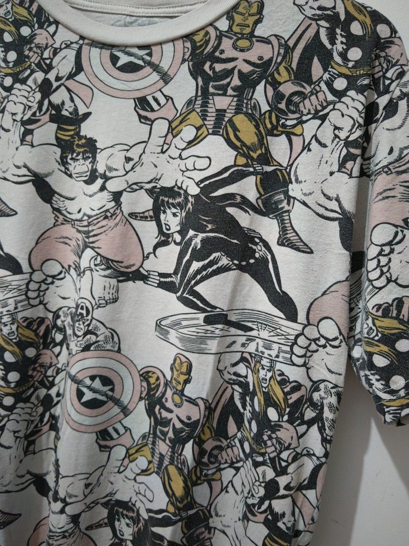 AOP Marvel Avengers (Category: Tshirts & Polo Shirts ) located in Taguig. Submitted by thriftedminds (Listing ID 1468957598, Image 3). Description: Item: AOP Marvel Avengers🔥 ‎Size: No Tag ‎Width: 19.5 ‎Length: 24 ‎Condition: Excellent ‎Issue: None DM to purchase 📩.