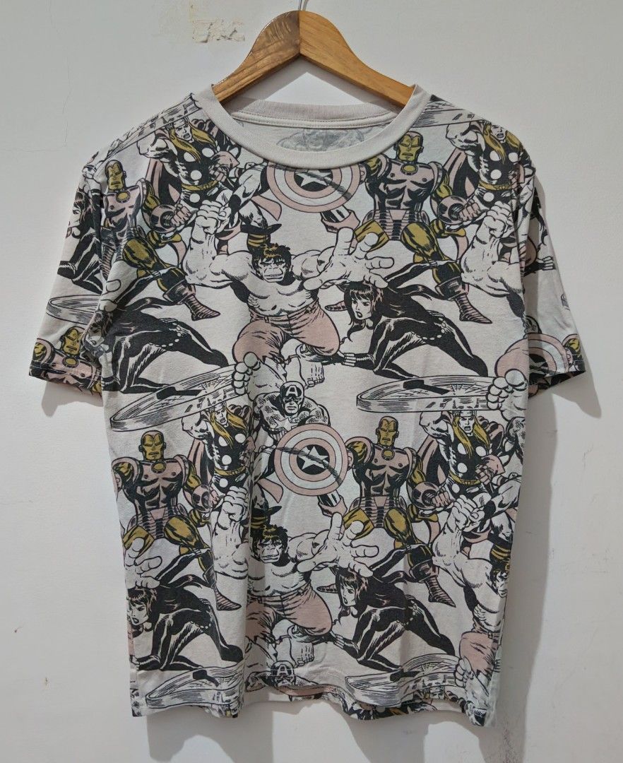 AOP Marvel Avengers (Category: Tshirts & Polo Shirts ) located in Taguig. Submitted by thriftedminds (Listing ID 1468957598, Image 1). Description: Item: AOP Marvel Avengers🔥 ‎Size: No Tag ‎Width: 19.5 ‎Length: 24 ‎Condition: Excellent ‎Issue: None DM to purchase 📩.