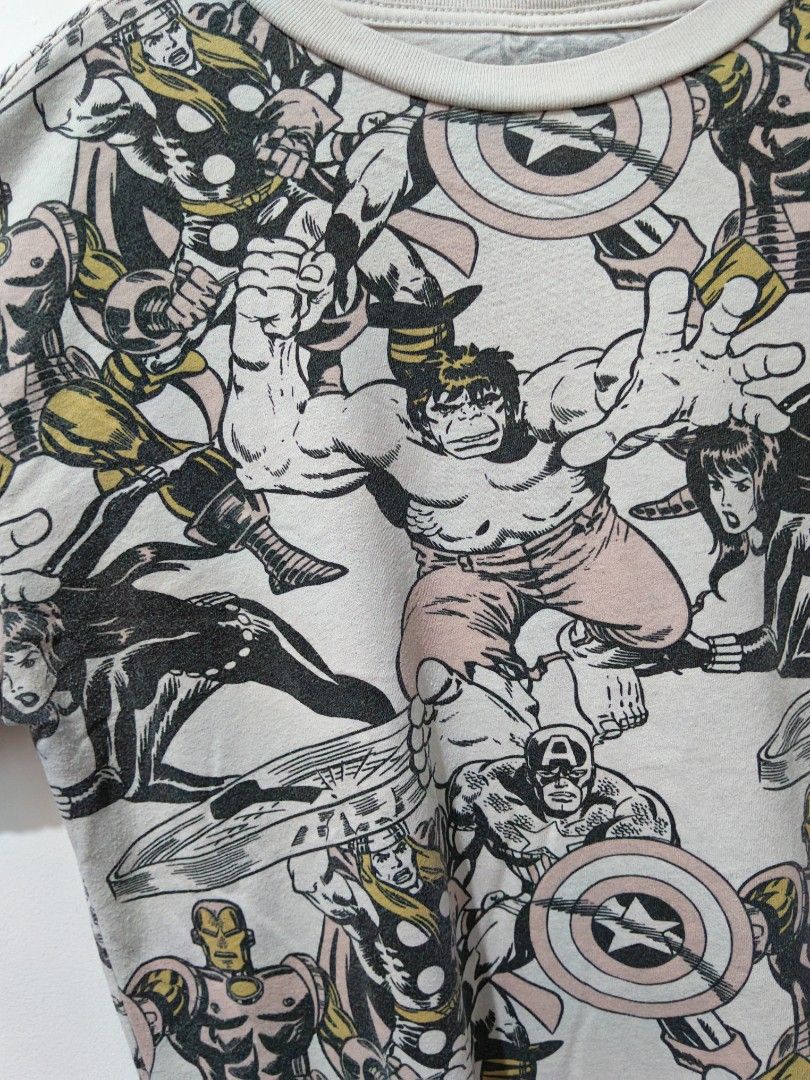 AOP Marvel Avengers (Category: Tshirts & Polo Shirts ) located in Taguig. Submitted by thriftedminds (Listing ID 1468957598, Image 2). Description: Item: AOP Marvel Avengers🔥 ‎Size: No Tag ‎Width: 19.5 ‎Length: 24 ‎Condition: Excellent ‎Issue: None DM to purchase 📩.