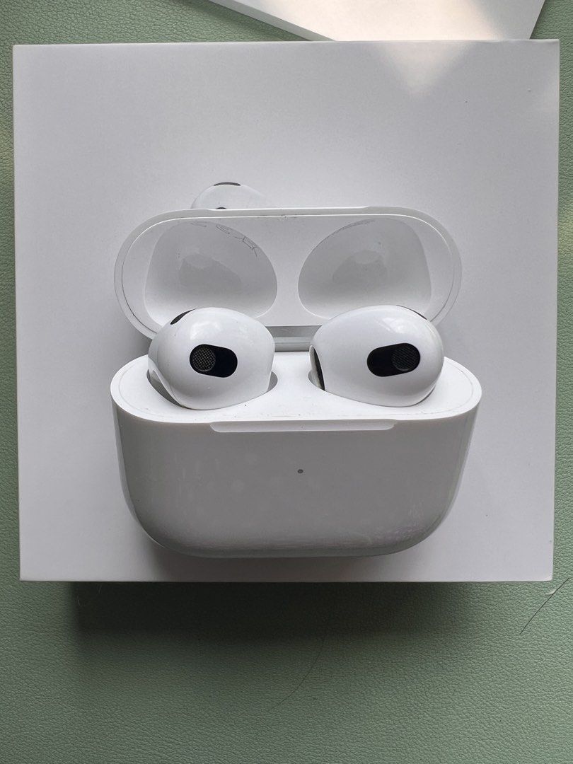 Apple AirPods 3rd Generation with MagSafe Case and Cases (Category: Headphones & Headsets) located in Davao. Submitted by cmoking (Listing ID 1468936280, Image 3). Description: - 100% Original Apple AirPods 3rd Generation with Magsafe charging case - Includes original box - Fully functional and clean condition inside & out - FREE: Elago ice cream silicone case - FREE: Miak suitcase hard case - RFS: Upgrade and letting go of lightning cable device