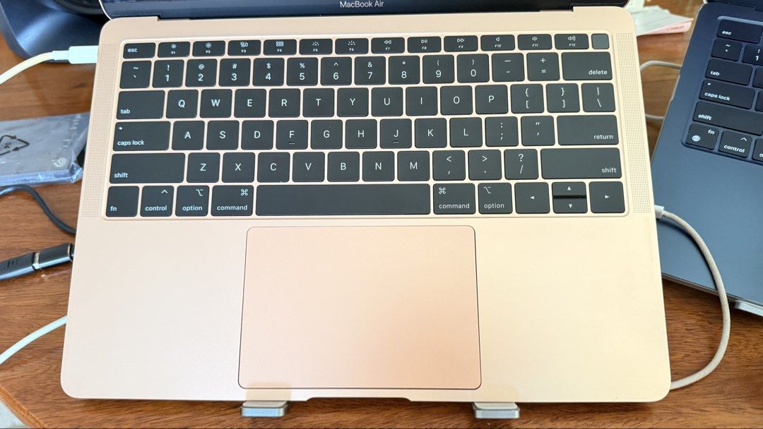 Apple MacBook Air Gold (Category: Laptops & Notebooks) located in Quezon City. Submitted by deklutterkate (Listing ID 1468932026, Image 3). Description: - Stunning rose gold metal chassis finish with few minor scratches - Standard keyboard layout with built-in trackpad - Includes a convenient sliding webcam privacy cover - Tested and working, shows Apple startup screen - Lightweight and highly portable MacBook Air - Perfect for students and profe