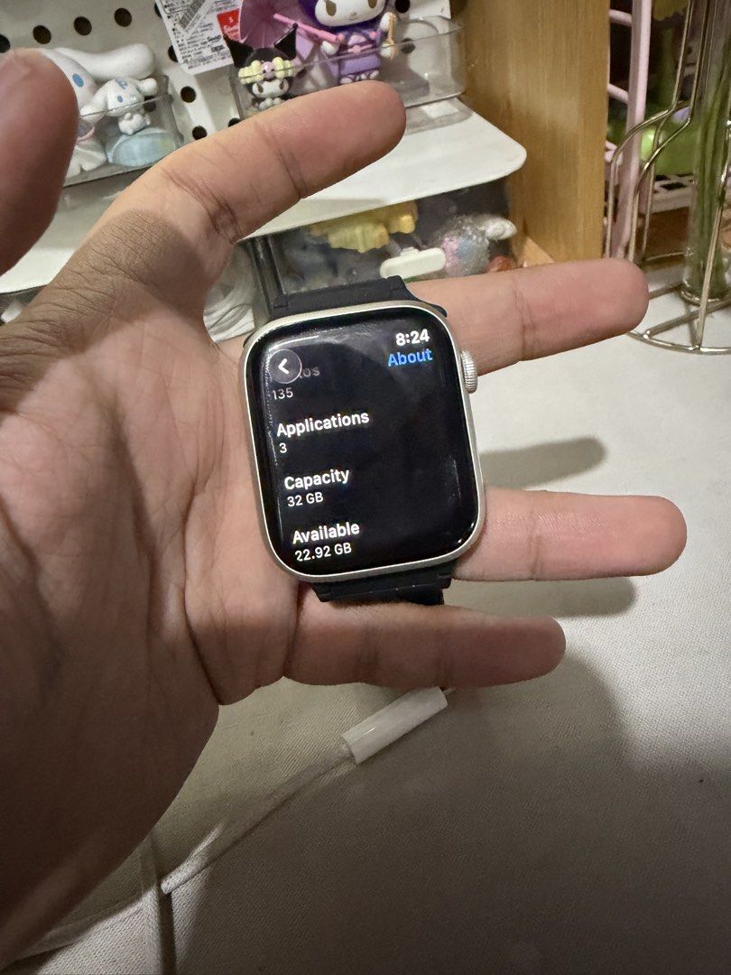 Apple watch series 8 gps (Category: Wearables & Smart Watches) located in Baguio. Submitted by bidgetoyshop (Listing ID 1469071665, Image 3). Description: Apple watch series 8 gps Fixed na po updated na ios nito 26.6 sobrang smooth ng screen dami din features ,with cord and magnetic strap, minimal dents lang sa gilid dahil sa dati nito case normal sa mga watch series 5 nalang Lbc cop/ cod,jnt.