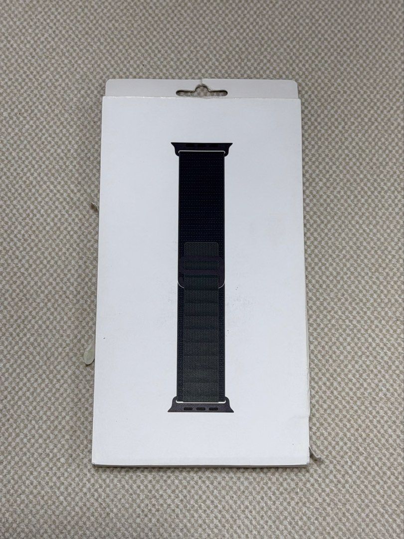 Apple Watch Ultra 49mm Alpine Loop (Category: Wearables & Smart Watches) located in Cainta. Submitted by vnty.thrift (Listing ID 1469100500, Image 2). Description: Apple Watch 49mm Dark Green Alpine Loop - Small- Black Titanium Finish Details: • Compatibility: Apple Watch 44mm / 45mm / 46mm / 49mm • Color: Dark Green • Band Size: Small • Case Finish: Black Titanium • Condition: Brand-new, sealed • Bought from Power Mac • Price: ₱1,799 (from ₱5,99