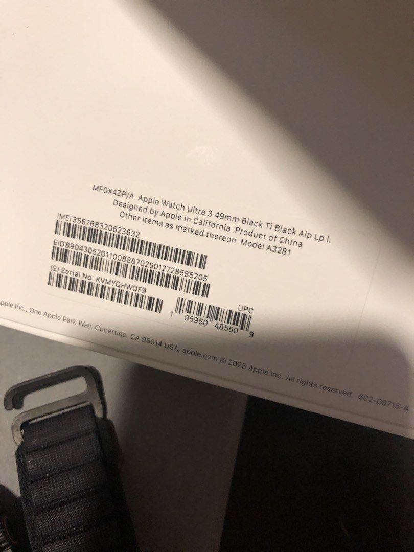Apple watch Ultrsa 3 (Category: Wearables & Smart Watches) located in Mandaluyong City. Submitted by huntervip (Listing ID 1469003886, Image 2). Description: Aplewatch Ultra 3 just opened it But never used complete with paperbag , box , charger , Milanese and sports original bands .