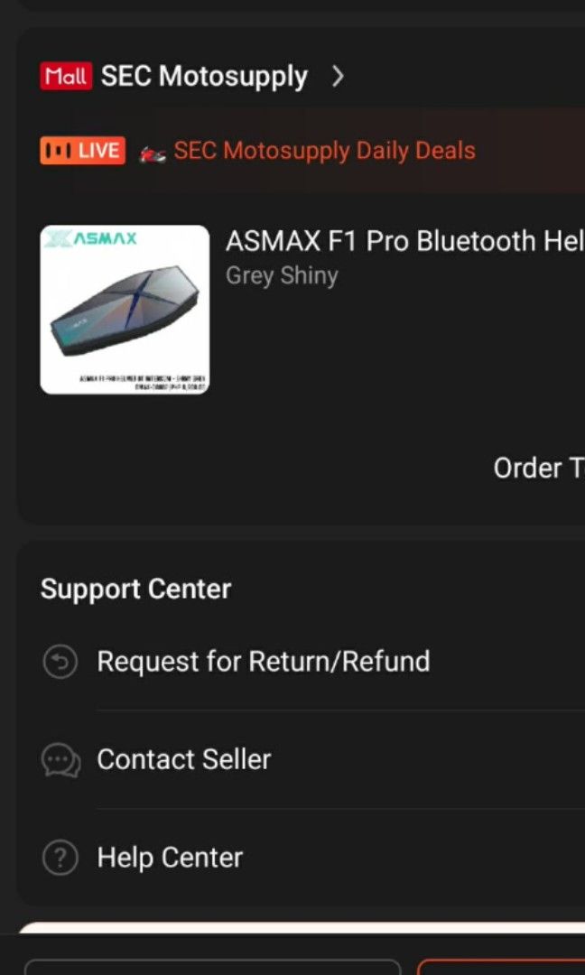 ASMAX F1 Pro Bluetooth Helmet Intercom Grey Shiny (Category: Headphones & Headsets) located in Rizal. Submitted by matthew_cruz (Listing ID 1468918786, Image 3). Description: - Item: ASMAX F1 Pro Bluetooth Helmet Intercom - Color/Finish: Shiny Grey - Condition: Bought last July 7, 2026 (3mos old) used <10x In good condition, makinis, no history of drop and over charge, makinis pati box, pede sa maarte, test all you want. - Inclusions: The main co