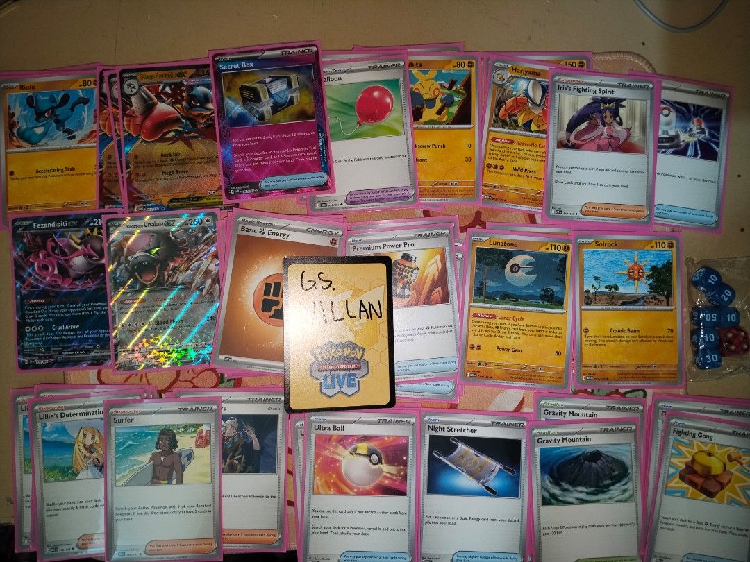 Assorted characters (Category: Raw Singles) located in Manila. Submitted by gilsamuel794656 (Listing ID 1468945525, Image 2). Description: MEGA LUCARIO PLAYABLE DECK 60/60 + 60 cards(sleeved) + damage counters and die + deck box 2500Php slightly negotiable Make n offer now 😊.