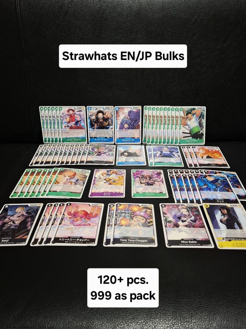 Assorted characters (Category: Raw Singles) located in Muntinlupa City. Submitted by jcendique (Listing ID 1469130230, Image 3). Description: One Piece Card - Bulks - Prices on each photo.