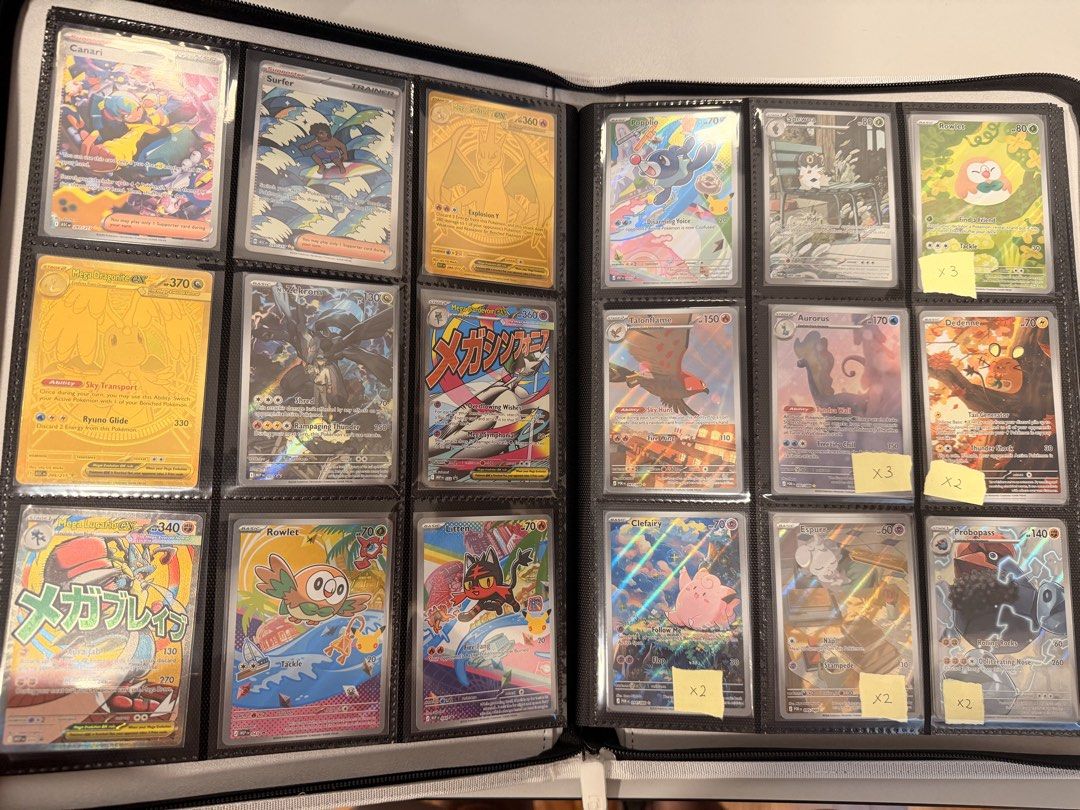 Assorted characters (Category: Raw Cards) located in Singapore. Submitted by lyxb94 (Listing ID 1469041011, Image 6). Description: Selling whole collection, include vaultx binder. Market value per collectr app = S$4,230 Fixed priced at 80% market value. What is included: - All cards in the photos (most valuable). - Additional 10 more pages in binder but no shown due to photo limit. - Additional $S 236 (market value) of EX cards..