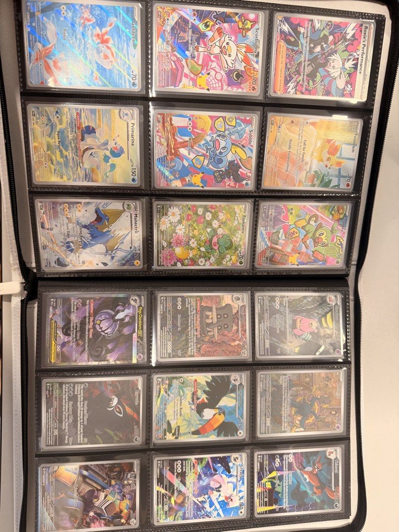 Assorted characters (Category: Raw Cards) located in Singapore. Submitted by lyxb94 (Listing ID 1469041011, Image 8). Description: Selling whole collection, include vaultx binder. Market value per collectr app = S$4,230 Fixed priced at 80% market value. What is included: - All cards in the photos (most valuable). - Additional 10 more pages in binder but no shown due to photo limit. - Additional $S 236 (market value) of EX cards..