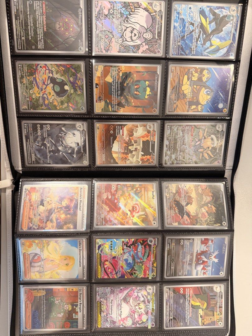 Assorted characters (Category: Raw Cards) located in Singapore. Submitted by lyxb94 (Listing ID 1469041011, Image 2). Description: Selling whole collection, include vaultx binder. Market value per collectr app = S$4,230 Fixed priced at 80% market value. What is included: - All cards in the photos (most valuable). - Additional 10 more pages in binder but no shown due to photo limit. - Additional $S 236 (market value) of EX cards..