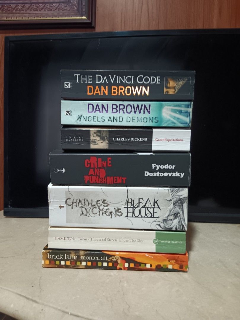 Assorted Fiction and Classic Novels (Category: Storybooks) located in Manila. Submitted by kobsdr (Listing ID 1468949174, Image 2). Description: Available: Dan Brown Bundle (Angels and Demons; Da Vinci Code) - 250 Great Expectations - 150 Bleak House - 200 Crime and Punishment - 150 Twenty Thousand Streets Under The Sky - 100 Brick Lane - 130 .