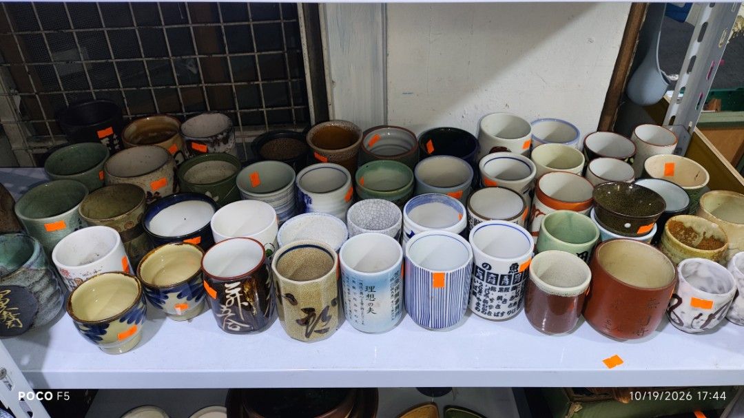 Assorted Japanese Ceramic Tea Cups Yunomi (50pcs) (Category: Coffee & Tea Tableware) located in Quezon City. Submitted by ralphralph (Listing ID 1469027550, Image 1). Description: Collection of traditional Japanese ceramic tea cups. Various styles, glazes, and patterns including blues, browns, greens, and crackle finishes. Sourced directly from Japan. Great for green tea, matcha, or everyday drinking. Multiple pieces available in different design