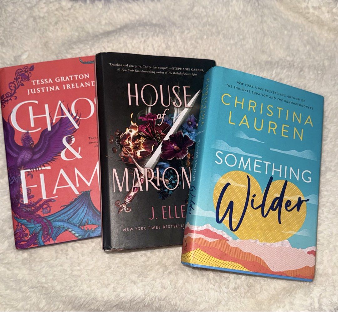 Assorted Romance and Fiction Paperback Books Lot (Category: Storybooks) located in Butuan. Submitted by shania439 (Listing ID 1469092970, Image 1). Description: - Assorted paperback romance and fiction novels - Featured authors: Christina Lauren, J. Elle, Nicholas Sparks, Jasmine Guillory, Evie Dunmore - Popular titles include: Something Wilder, The Unhoneymooners, Chaos & Flame, Jane in Love, Royal Holiday, and more - Condition: Great reads for 