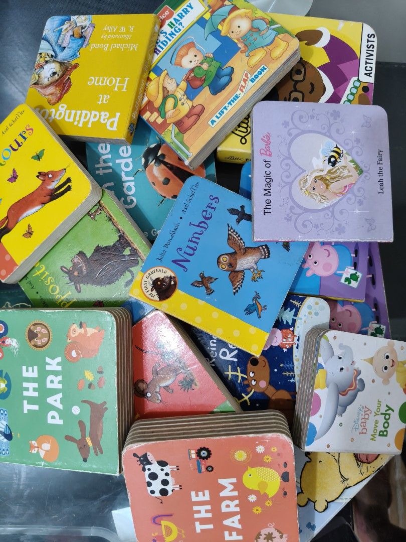 Assorted mini board books bundle (Category: Children's Books) located in Makati City. Submitted by wowkidsbook (Listing ID 1469101547, Image 3). Description: Palm-sized board books perfect for toddlers! Bundle includes the following: - Move your body (Disney baby) - Numbers (Julia Donaldson) - Colours (Julia Donaldson) - Animal Actions (Julia Donaldson) - Opposites (Julia Donaldson) - Pooh - In the Garden - Peppa at Playgroup (2 copies) - Reindee