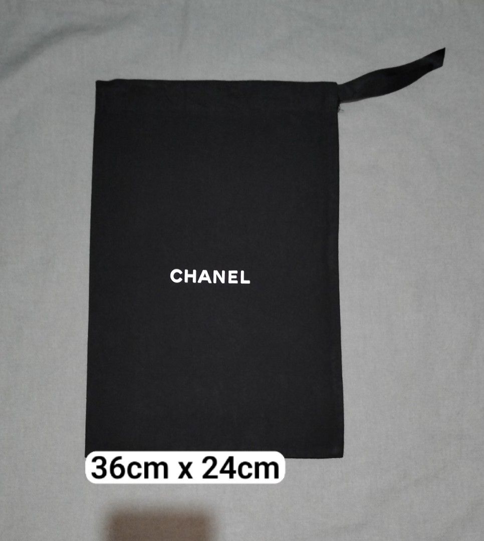 Authentic CHANEL shoe dust bag (Category: Sneakers & Footwear) located in Zamboanga. Submitted by luxuryaccessories_ella.2022 (Listing ID 1469078626, Image 1). Description: Authentic 1pc only 👉looks new 👉sized by cm ( centimeters) 👉 already wash 👉add sf 👉Loc po is Mindanao 👉 shipping thru J &T add 89 sa sf 👉MOP:Gcash or BPI.
