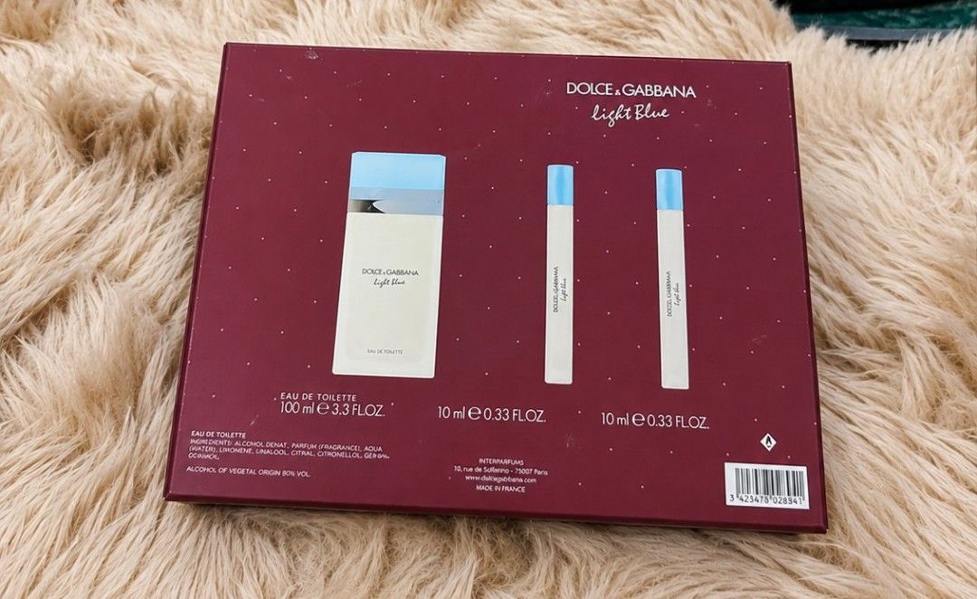 Authentic D&G Light Blue Gift Set (Category: Fragrance & Deodorants) located in La Trinidad. Submitted by designerluxeshop (Listing ID 1469032386, Image 1). Description: Brand-new D&G Light Blue gift set, 💯% original, in excellent condition, free shipping, message us if interested, delivery is ready onhand.