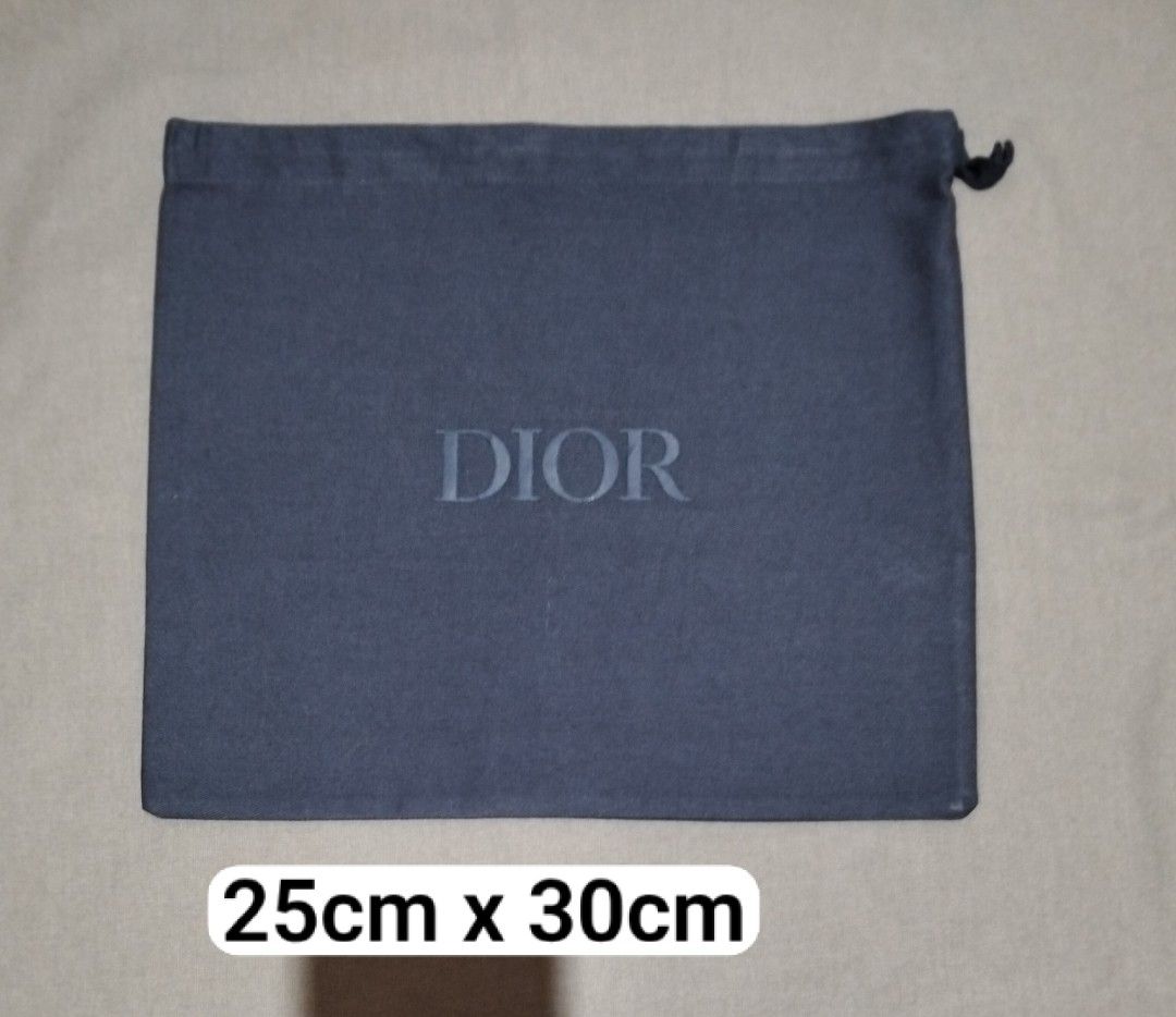 Authentic DIOR dust bag dustbag (Category: Luxury Bags & Wallets) located in Zamboanga. Submitted by luxuryaccessories_ella.2022 (Listing ID 1469077809, Image 1). Description: Authentic 👉looks new 👉sized by cm ( centimeters) 👉 already wash 👉add sf 👉Loc po is Mindanao 👉 shipping thru J &T add 89 sa sf 👉MOP:Gcash or BPI.