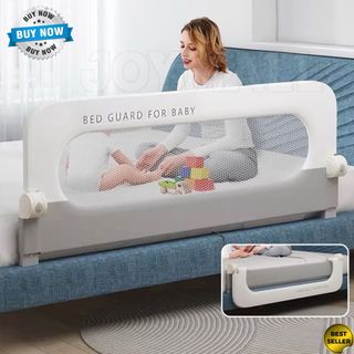 Grey Bed Guard Rail Safety Fence for Toddlers, Babies & Kids, Baby ...