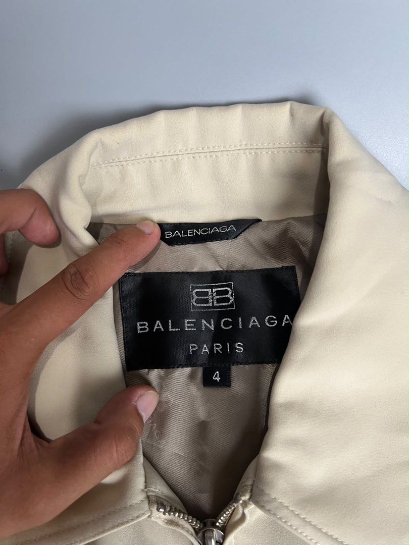 Balenciaga - Harrington Beige - Jacket (Category: Luxury Apparel) located in San Pablo. Submitted by hiddenrygn (Listing ID 1468948310, Image 3). Description: Balenciaga - Harrington Beige - Jacket Size : 4 on tag (23” 27”) No flaws Excellent condition Authentic DM!.