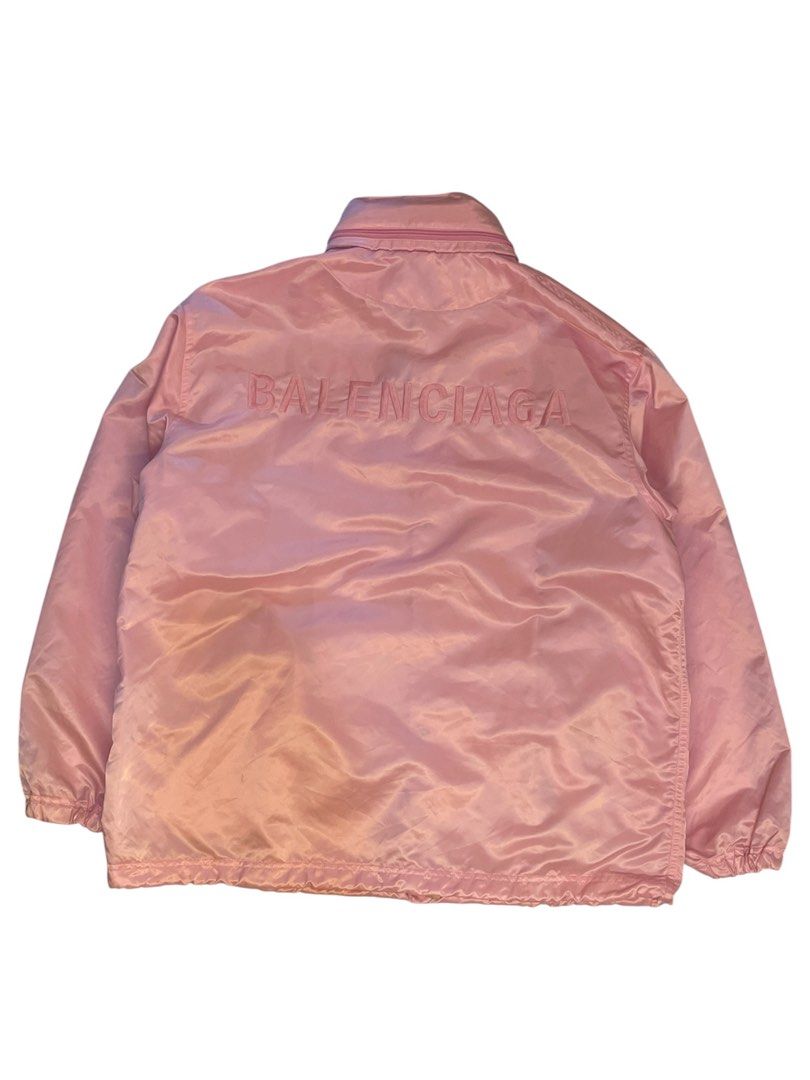 BALENCIAGA PINK NYLON WINDBREAKER JACKET (Category: Luxury Apparel) located in Pasay City. Submitted by digital_wardrobe.ph (Listing ID 1468954785, Image 2). Description: BALENCIAGA PINK NYLON WINDBREAKER JACKET details size: large - xlarge width: 28 length: 31.5 price: 850 location: pasay city.