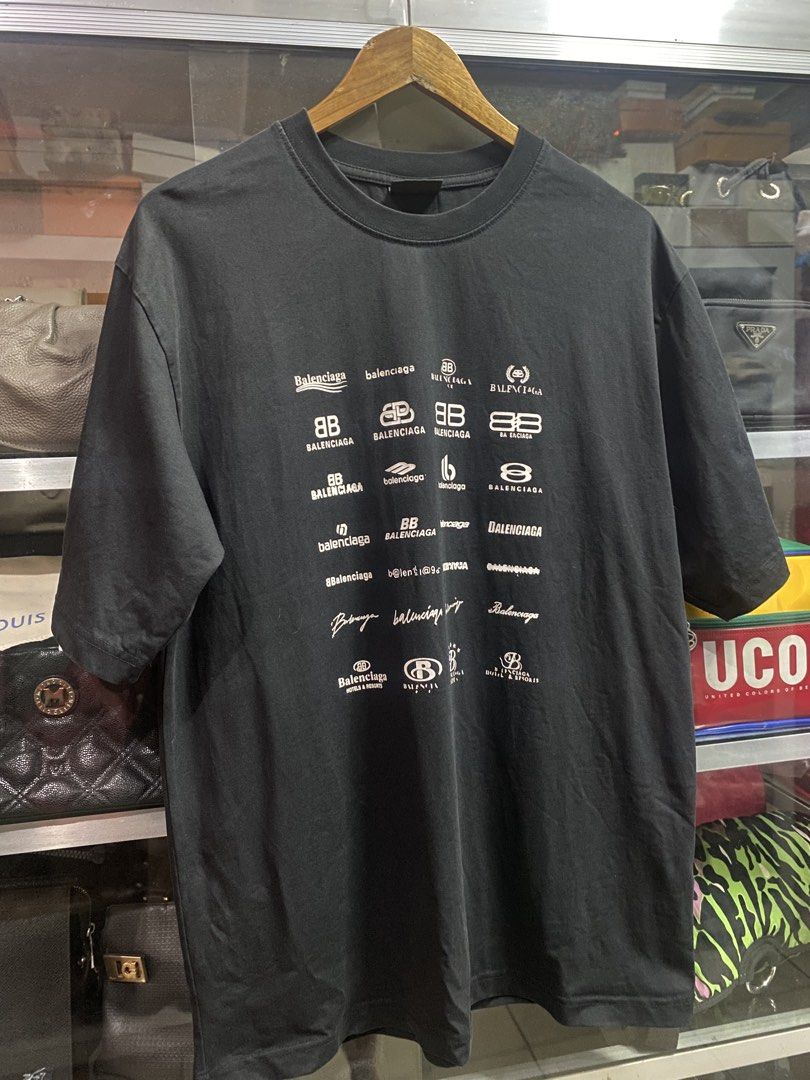 Balenciaga Script tee (Category: Luxury Apparel) located in Kalibo. Submitted by rvna23 (Listing ID 1468997132, Image 1). Description: Balenciaga Archives Logos 22 X 29 Vgood Condition .