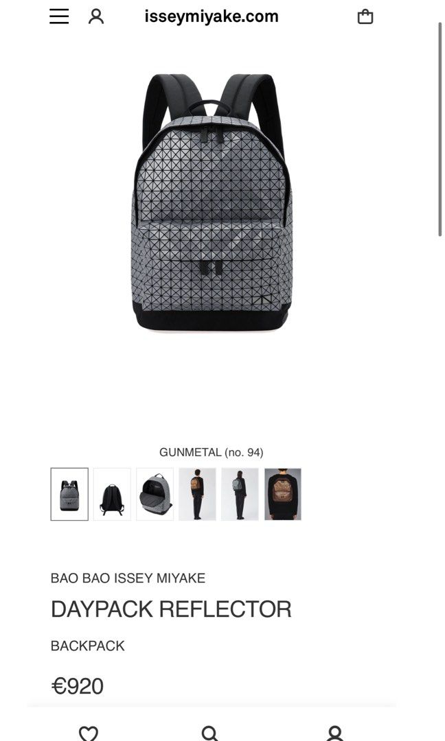 BAO BAO ISSEY MIYAKE - REFLECTOR DAYPACK BACKPACK (Category: Luxury Bags & Wallets) located in Bacolod City. Submitted by timelessbyjosh (Listing ID 1469113028, Image 2). Description: BEST FOR CASUAL & AVANT GARDE OUTFITS SIZE : ACTUAL COLOR : LIGHT PINK & LILAC COLOR RATE : 9. 5 OF 10 CONDITION : EXCELLENT MATERIAL : ( OUTER/BODY MATERIAL ) : POLYVINYL CHLORIDE ( BASE FABRIC/PART ) : POLYESTER ( LINING/STRAPS ) : NYLON ( HARDWARE/OTHER ) - BRASS