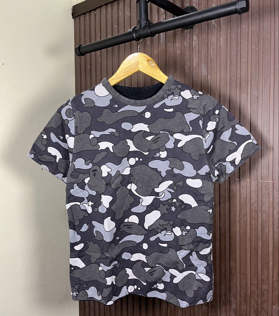 Bape OG Nigo Era Reversible Tee (Category: Tshirts & Polo Shirts ) located in Cabanatuan. Submitted by cabsygoods (Listing ID 1469062894, Image 1). Description: Bape OG Nigo Era Reversible Tee Authentic Width: 17 Length: 23 (Inches) Very good condition Issue cut washtag Color rate 9/10 Dm to purchase! 📩.