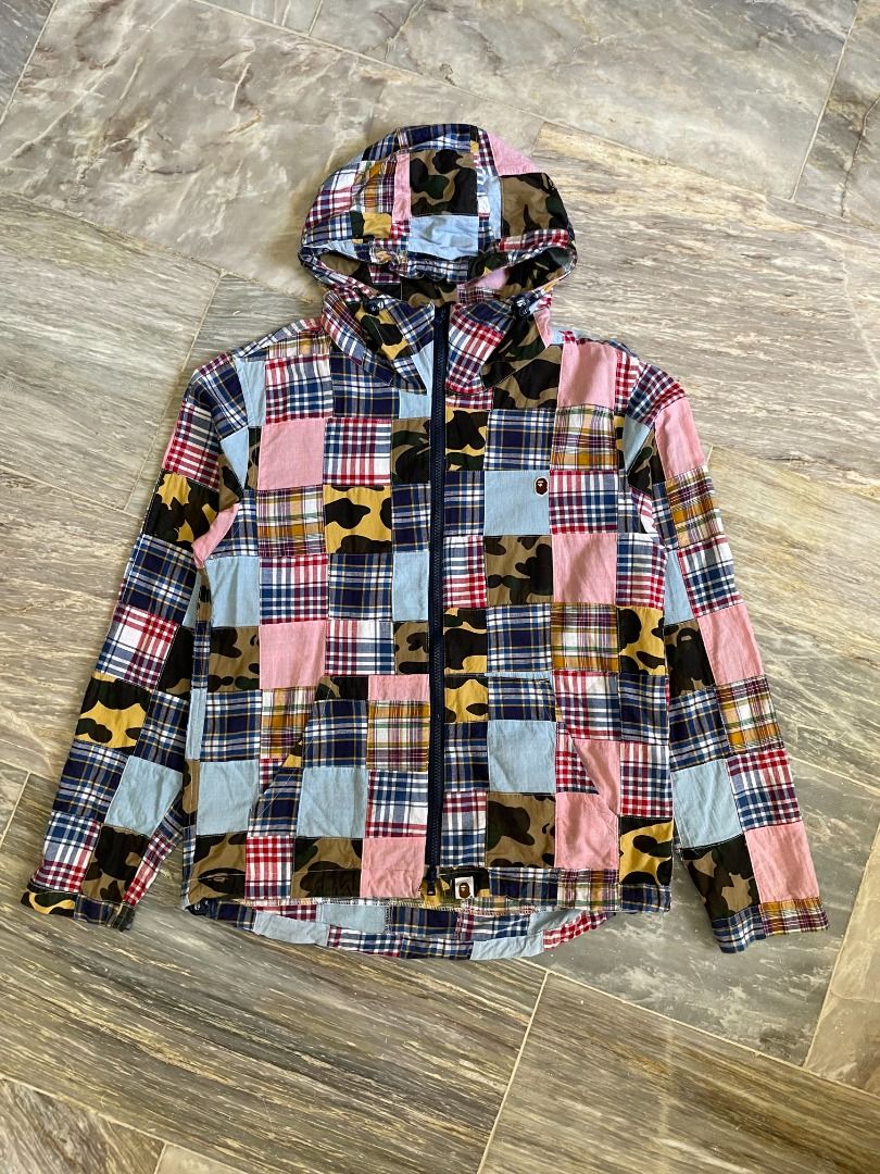 Bape Patchwork 1st Camo Zip-Up Hoodie (Category: Hoodies) located in Lucena. Submitted by 0174.archive (Listing ID 1468949320, Image 1). Description: very good used condition no flaws Actual Measurements (inches) Chest (pit to pit): 21.5 Length: 26.5 Shoulder:19 Sleeve: 27 Message before buying. Items are pre-loved / second hand used. Manage your expectations. Buy with confidence. No return no exchange..