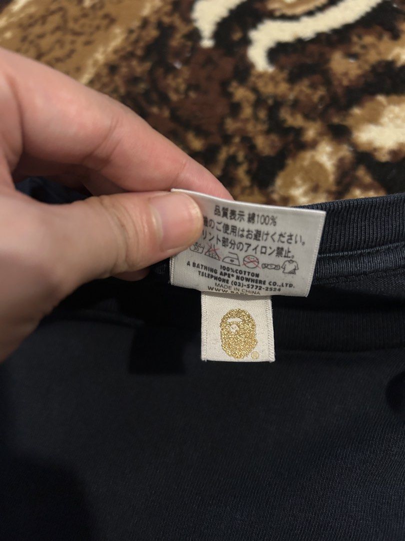 Bape Pink Script Logo (M) (Category: Tshirts & Polo Shirts ) located in Manila. Submitted by live.love.garments (Listing ID 1469156973, Image 2). Description: size medium 20x27 psg condition authentic shipped via jnt.