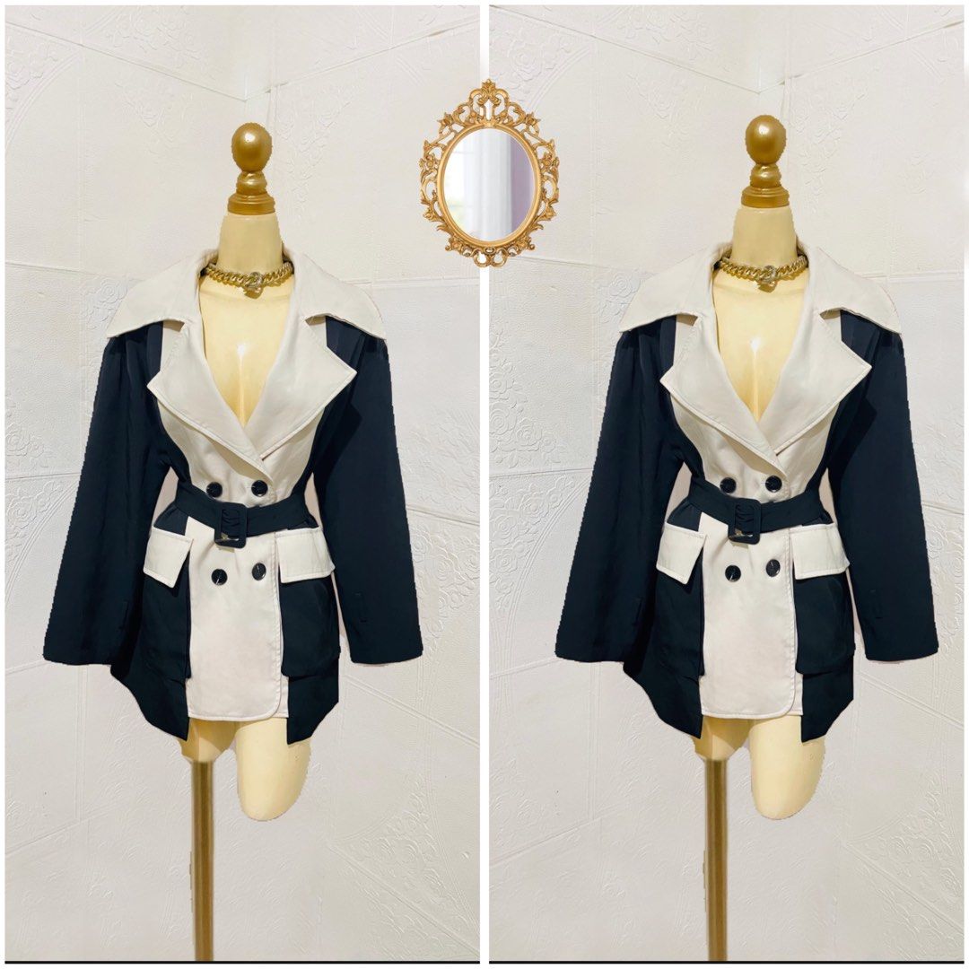 Beautiful Black and white trenchcoat (Category: Coats, Jackets and Outerwear) located in Pasig City. Submitted by pretty.pickz (Listing ID 1469109885, Image 1). Description: Beautiful Black and white trenchcoat super nice! ❤️ size: large (belt not included) mode of delivery: jnt or lalamove .