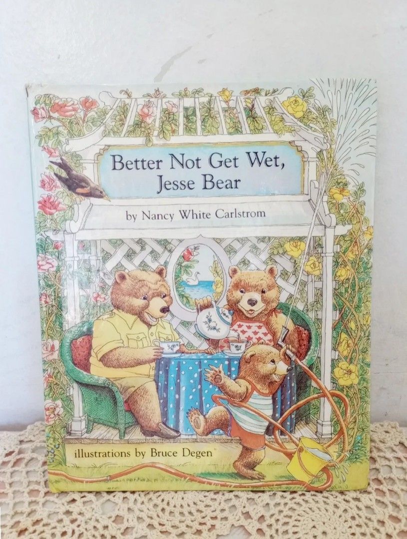 Better not get wet, Jesse Bear (Category: Children's Books) located in Balanga. Submitted by marae_c (Listing ID 1469160383, Image 1). Description: In good used condition. Has water marks sa pages medyo wavy but all texts are good. has few storage stains but readable condition . Very cutesy illustrations Decluttering some my little ones books. Need space and extra funds. Selling low due to flaws..