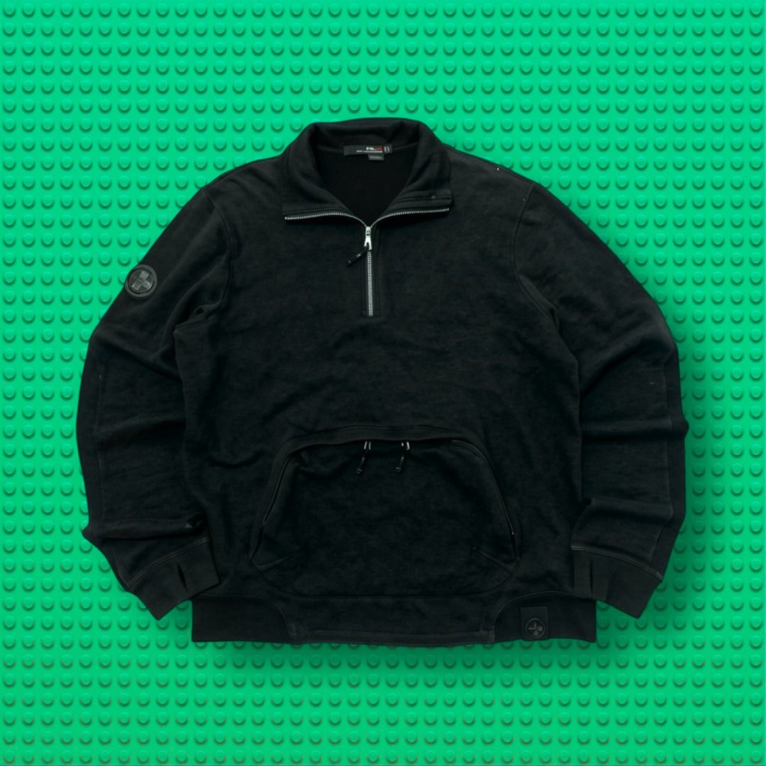 Black 1/4 Zip Pullover Sweatshirt with Pocket (Category: Coats, Jackets and Outerwear) located in Davao. Submitted by bygone.threads (Listing ID 1469098387, Image 1). Description: RLX Polo Sport Ralph Lauren Dark Gray 1/4 Quarter Zip Sweatshirt Size L on tag (23x27.5 - Late 2000s released) (please see last pic for the minor issue) ₱1k FREE SHIPPING DM TO NEGOTIATE 📩.