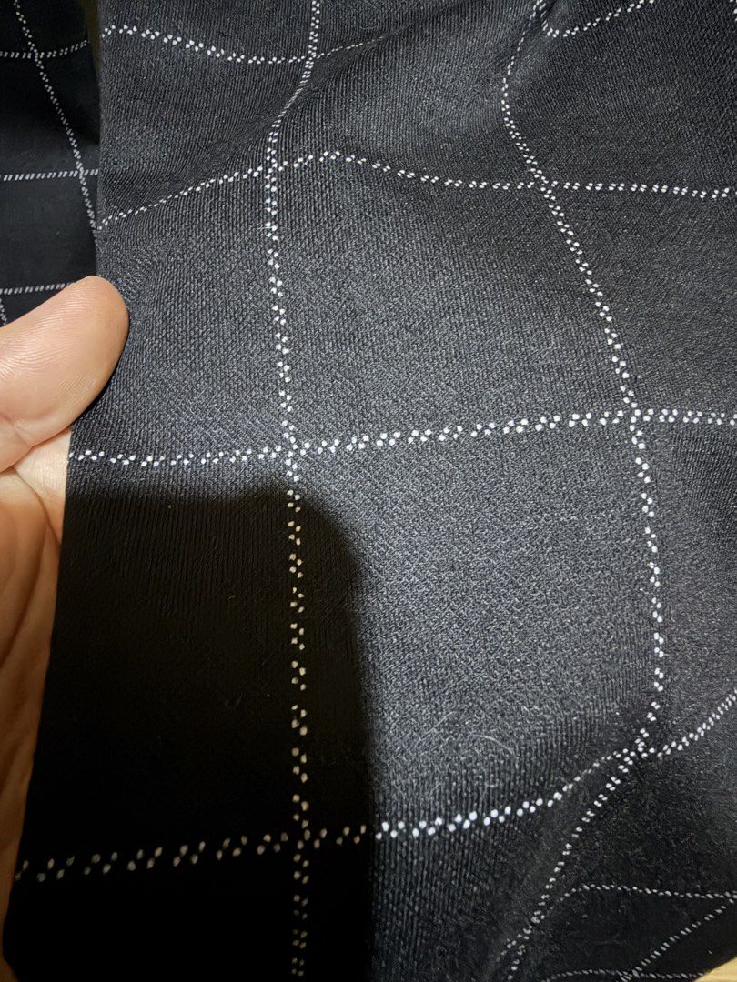 Black and White Checkered Tapered Pants Drawstring Waist (Category: Other Bottoms) located in Siquijor. Submitted by yhostuff (Listing ID 1469042428, Image 3). Description: - Color & Pattern: Black with an all-over white checkered grid - Fit: Modern tapered leg with an elastic waistband and matching black drawstring - Features: Functional front pockets and a neat pressed crease down each leg - Material: Soft, textured fabric for comfortable all-d