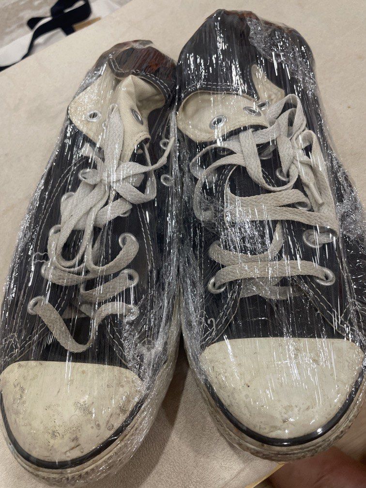 Black and White chuck taylors midcut (Category: Sneakers) located in Manila. Submitted by bedlambuzz (Listing ID 1469066262, Image 1). Description: Wysiwg No box Plastic wrapped for storage Worn as described Clean soles as I keep my shoes clean.