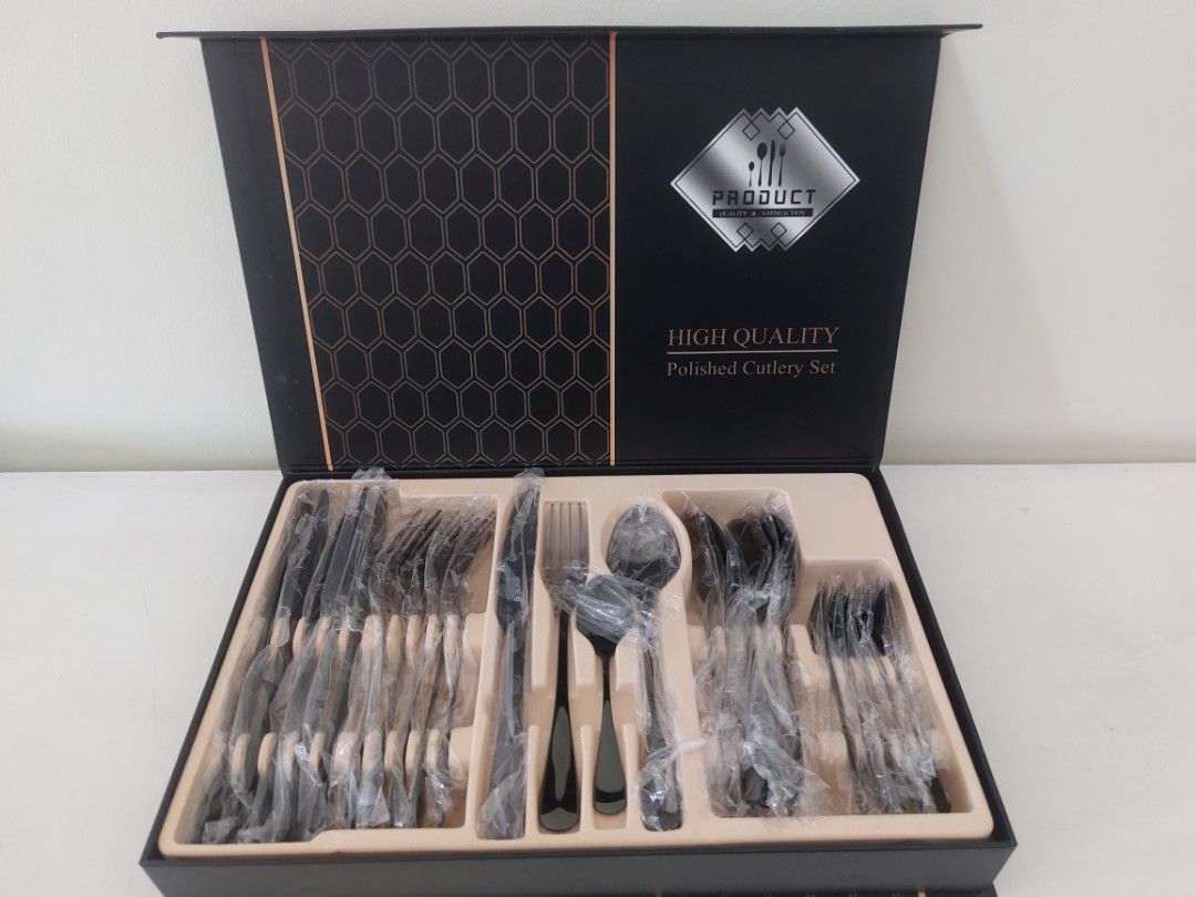 Black Fork and Spoon Set (Category: Dinnerware & Cutlery) located in Cebu City. Submitted by tinkerbelle007 (Listing ID 1468962349, Image 3). Description: .