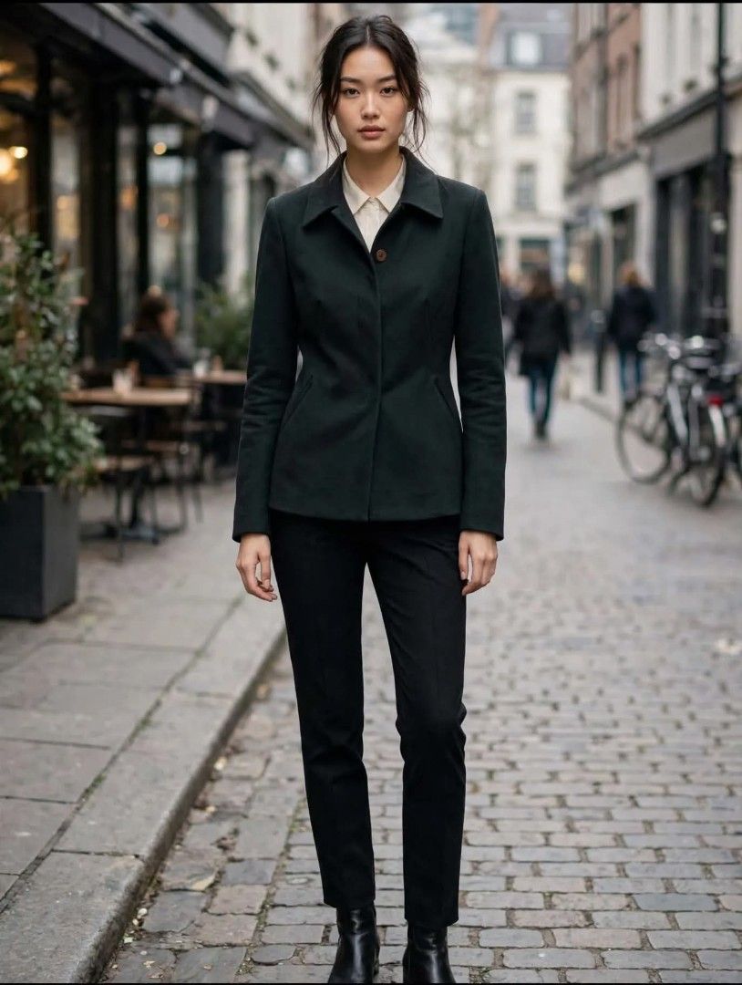 Theme Black Padded Blazer for Women (Category: Coats, Jackets and Outerwear) located in Las Pinas. Submitted by apples_here (Listing ID 1468994984, Image 3). Description: Slighty used Decluttering Black Padded Full lining - Satin lining With pockets on both sides Button up.