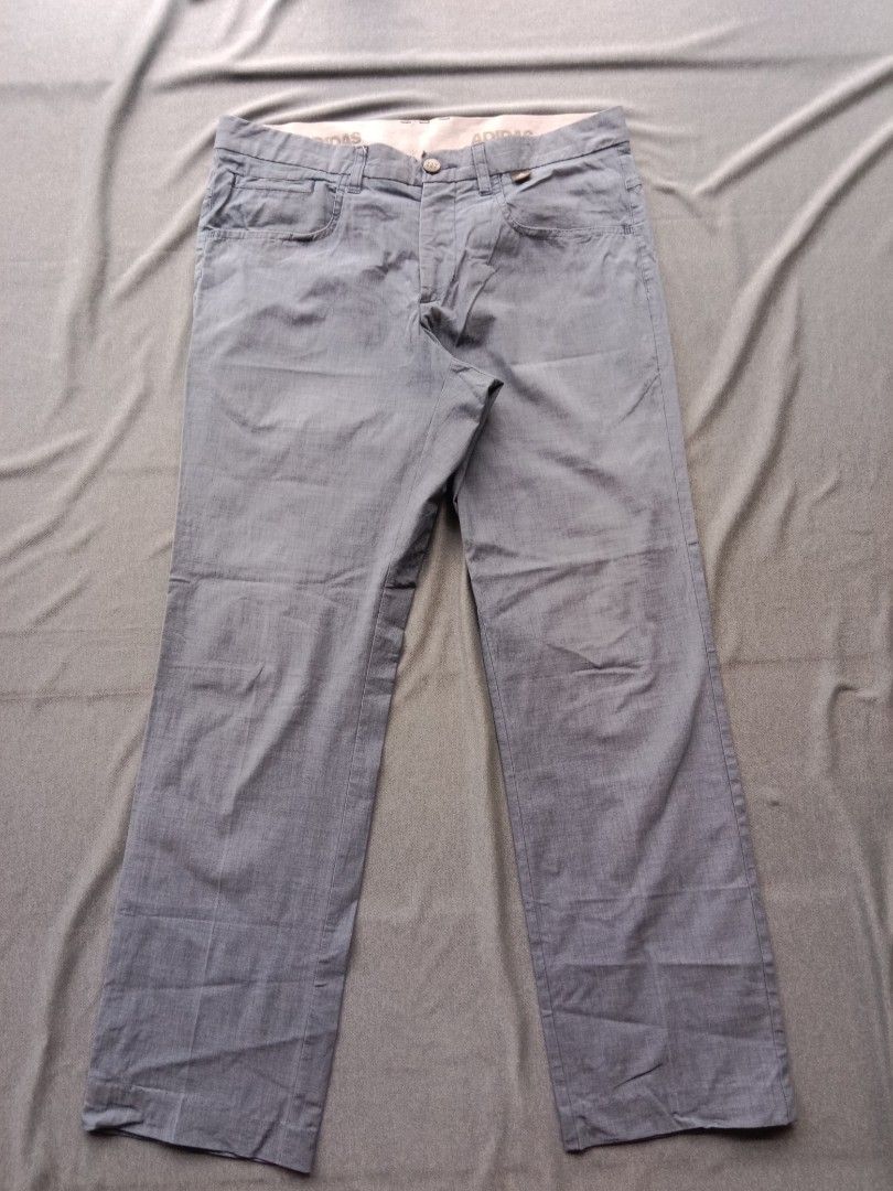 blue adidas straight pants with elastic (Category: Trousers) located in Bontoc. Submitted by irene_banganan (Listing ID 1469010868, Image 1). Description: blue adidas straight pants with elastic waistband waist: 34" | length: 38" size L on tag makapal, little stretch no flaws, excellent condition.