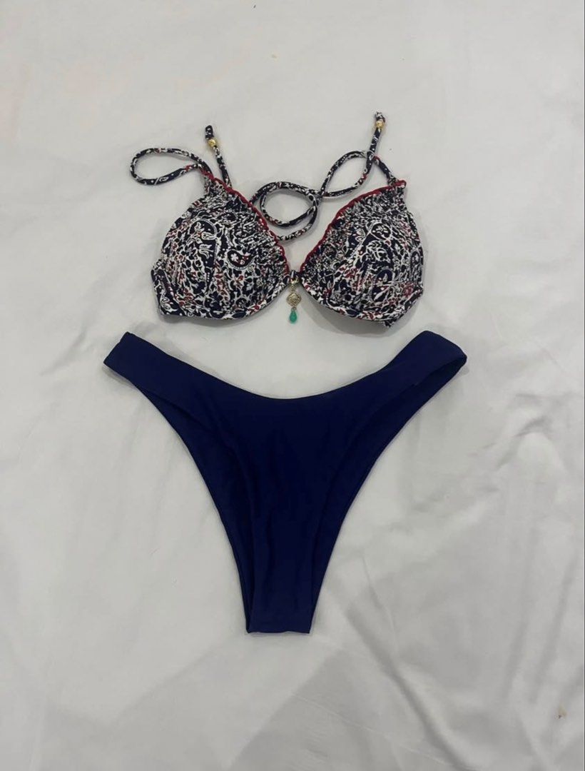 Blue Bikini (Category: Bikinis & Swimsuits) located in Manila. Submitted by zoph_29 (Listing ID 1468954881, Image 1). Description: Bikini Top fit Cup A 32-24 (Japan Brand) Bikini Bottom Size S (bought in shein).
