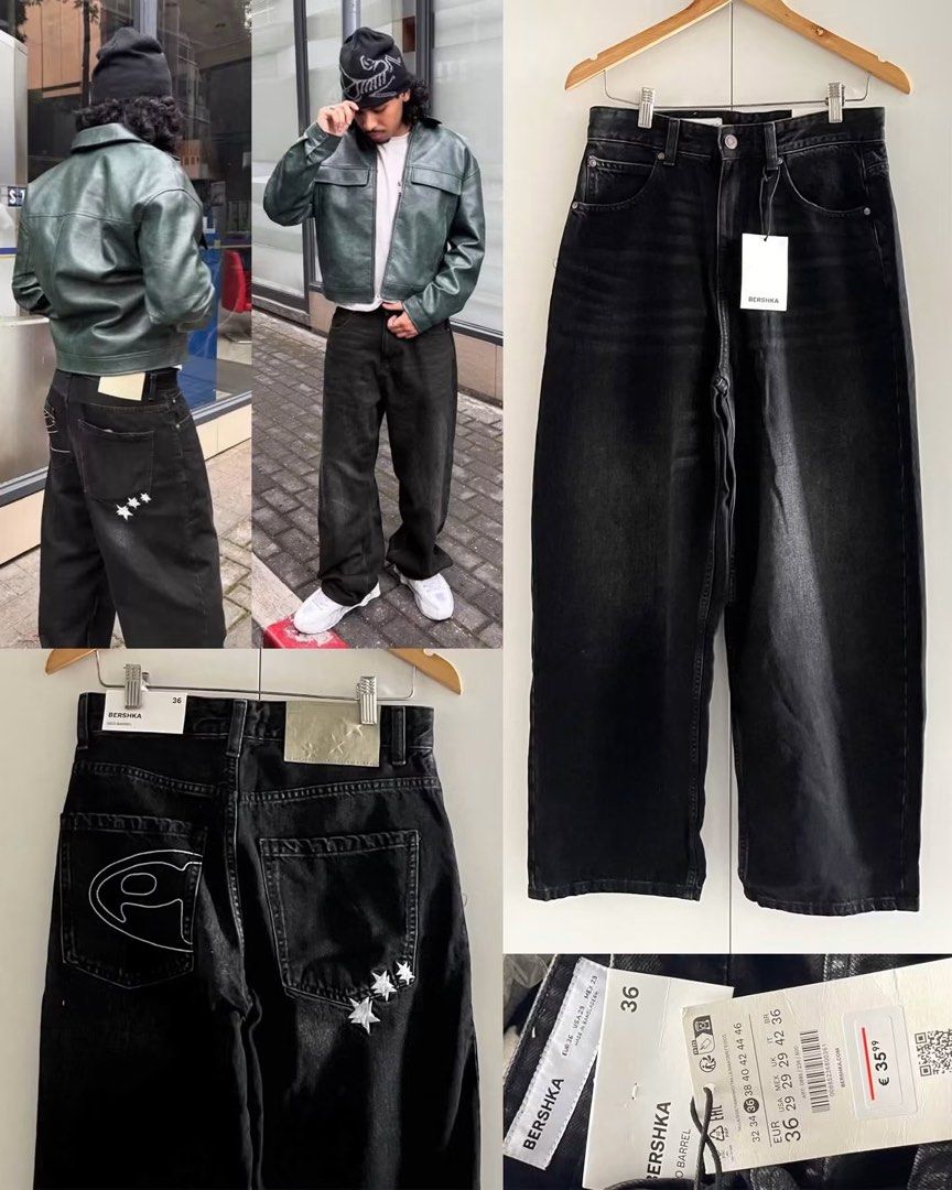 BNWT BERSHKA embroidered barrel jeans (Category: Jeans) located in Dasmarinas. Submitted by allisongrey1323 (Listing ID 1469161235, Image 1). Description: BNWT BERSHKA embroidered barrel jeans EUR36 - 2pcs avail waist: 31 length: 42 orig price: 2,995 price: 1,200.