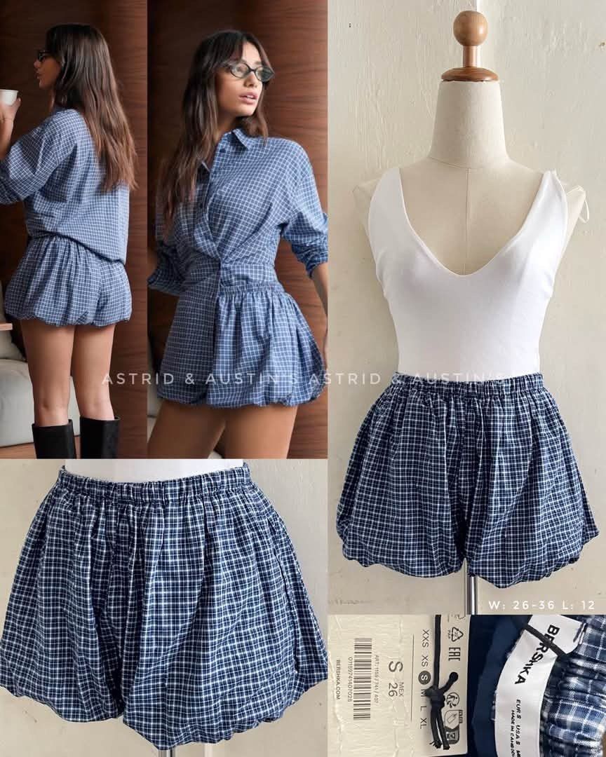 BNWT BERSHKA globe print bubble shorts (Category: Shorts) located in Dasmarinas. Submitted by allisongrey1323 (Listing ID 1468949994, Image 1). Description: BNWT BERSHKA globe print shorts Small on tag waist: 26-36 length; 12 price: 1,100.