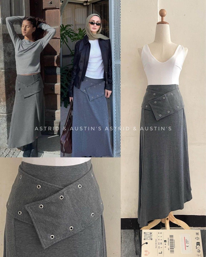 BNWT ZARA soft studded midi skirt (Category: Skirts) located in Dasmarinas. Submitted by allisongrey1323 (Listing ID 1468949741, Image 1). Description: BNWT ZARA soft studded midi skirt Large on tag waist: 32-36 length: 38.5 orig price: 2,395 price: 1,100.