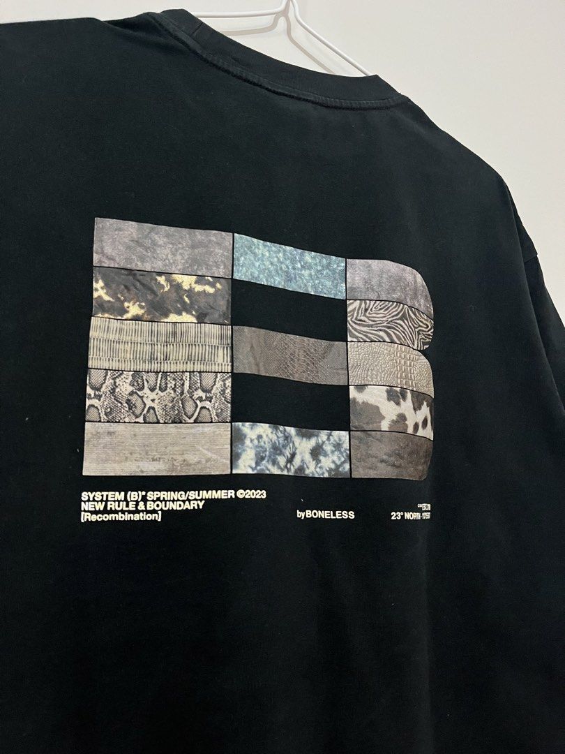 Boneless System B T-Shirt (Category: Tshirts & Polo Shirts ) located in Daet. Submitted by rens.finds (Listing ID 1469111383, Image 3). Description: Boneless - Condition: 9/10 - Issue: ❌ - Color Rate: 9/10 - Length x Width ( 27x23 ) “Actual product color may vary due to lighting.” ⬅️ Swipe For More Details .