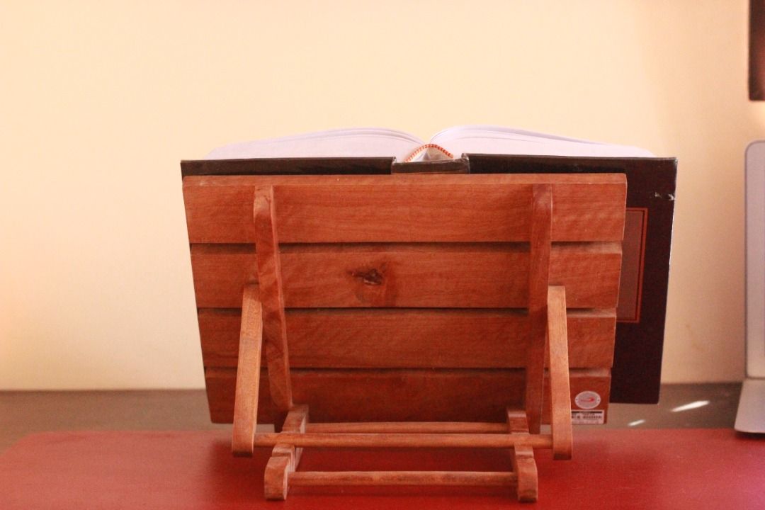 Book stand for heavy law books (Category: Textbooks) located in Manila. Submitted by ceteris (Listing ID 1469051983, Image 3). Description: - Book stand originally for bibles - Bought from bible store - Product link: https://stpauls.ph/product/book-stand-adjustable-12-x/ I have 2 of these. If you would like to buy 1 only, ₱320. For both, ₱600. Thank you!.