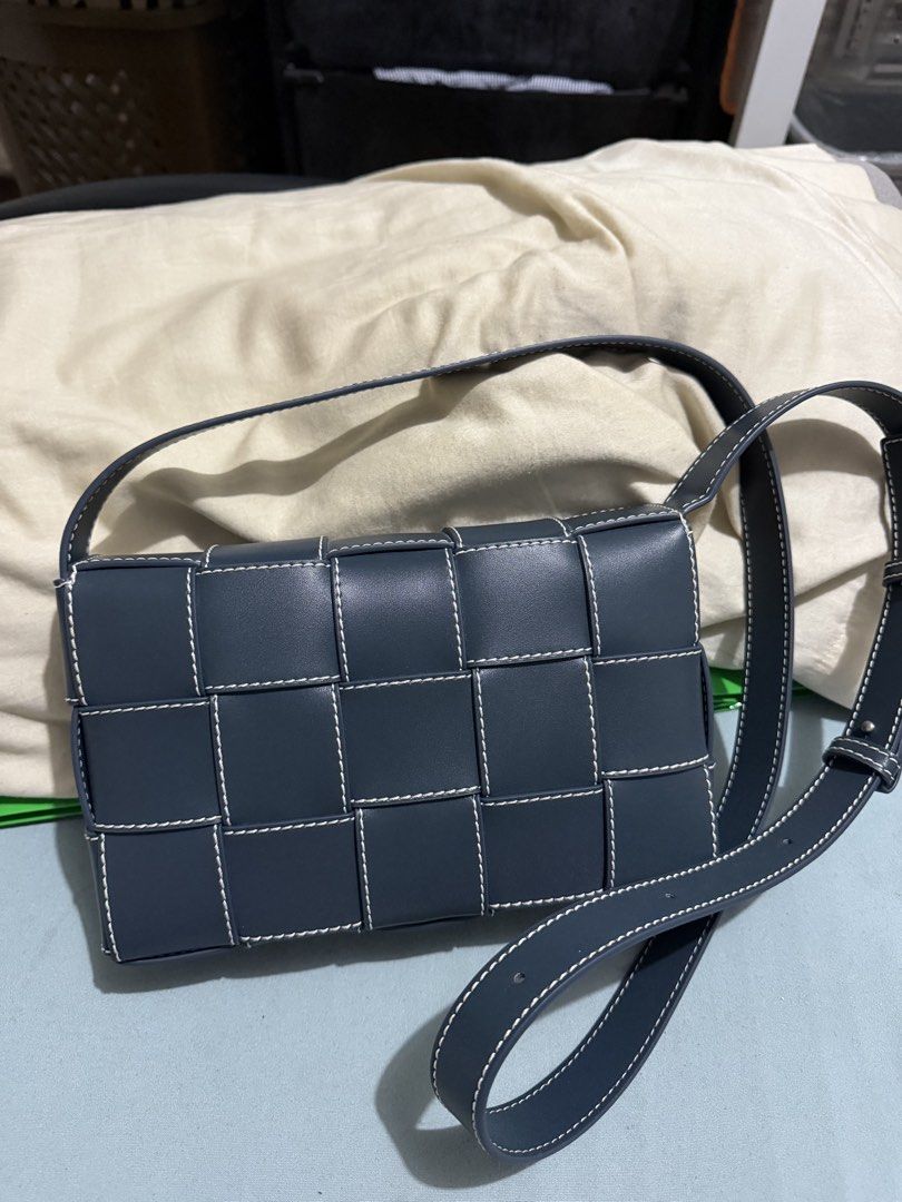 Bottega Veneta Cassette (Category: Luxury Bags & Wallets) located in Quezon City. Submitted by yoooitschris (Listing ID 1469045097, Image 2). Description: Bottega Veneta Cassette In blue color. Cross stitch design No issue. In like new condition With bottega dustbag, care card. Can give replacement box and paperbag as well What you see is what you get Price includes shipping already .